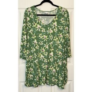 J. Jill Plus Size Or Maternity Top Shirt w/ Elastic Waist 3/4 Sleeve Size 2X